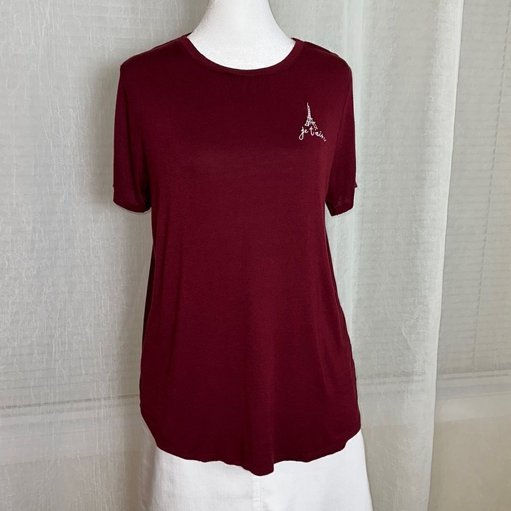 Albion L Burgundy Crewneck Short Sleeve Tee